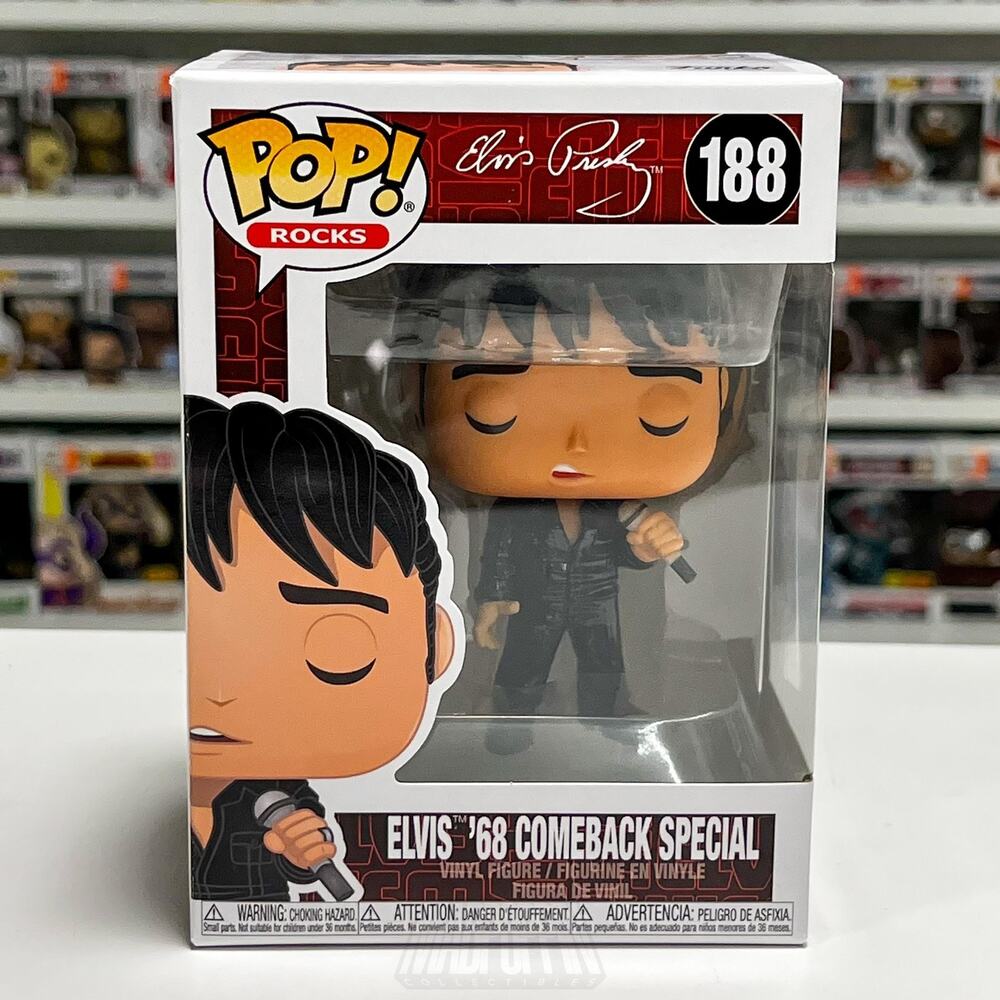 Funko Pop Elvis Presley 68 Comeback Special 188 King of Rock & Roll Vinyl Figure
